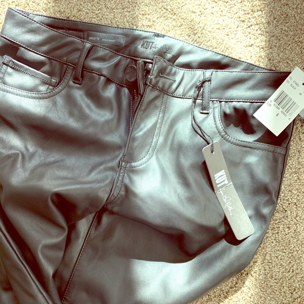 Black Faux Leather Pants Size 6